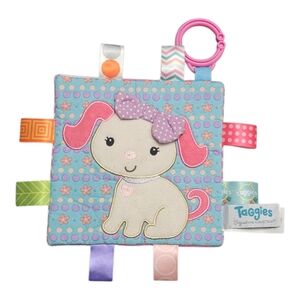 6"×6" Taggies Crinkle Me Sister Puppy Hanging Security Blanket Portable Baby Toy